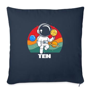 Astronaut in space with planet - Sofa pillowcase 17,3'' x 17,3'' (45 x 45 cm) - navy - Front