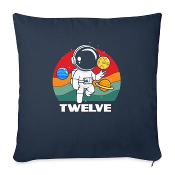 Astronaut Twelve Birthday Adventure - Sofa pillowcase 17,3'' x 17,3'' (45 x 45 cm) - navy - Front