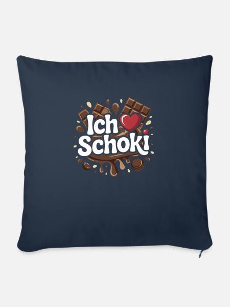 Schoki Ich Liebe Schokolade - Sofakissenbezug 45 x 45 cm - Navy