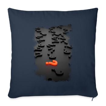 3D design question mark effect - Sofa pillowcase 17,3'' x 17,3'' (45 x 45 cm) - navy - Front