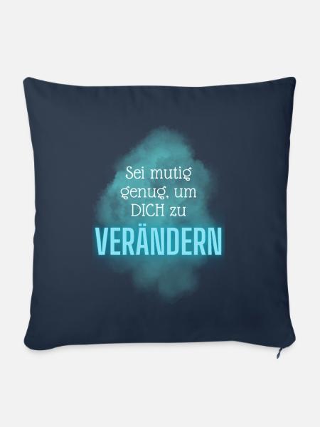 POSITIVE EINSTELLUNG MINDSET Motivation - Sofakissenbezug 45 x 45 cm - Navy