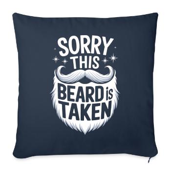 Barbe Moustache Barbu Hommes - Housse de coussin décorative 45 x 45 cm - bleu marine - Devant
