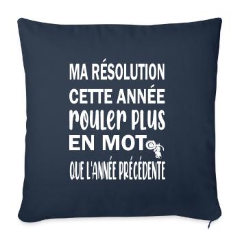 Ma résolution cette année rouler plus en moto - Housse de coussin décorative 45 x 45 cm - bleu marine - Devant