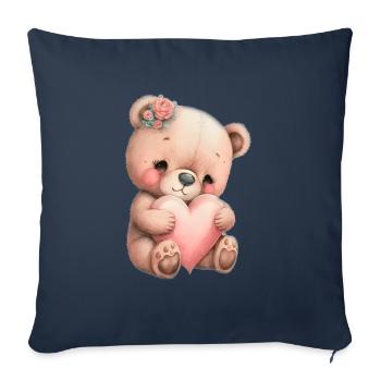 Teddy Bear Cuddly Toy Toy Sleep T-shirt - Sofa pillowcase 17,3'' x 17,3'' (45 x 45 cm) - navy - Front