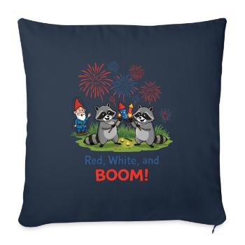 Waschbären-Feuerwerksparty zum 4. Juli - Sofakissenbezug 45 x 45 cm - Navy - Vorne