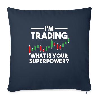 Trader Trader Investor Forex Actions Cadeau - Housse de coussin décorative 45 x 45 cm - bleu marine - Devant