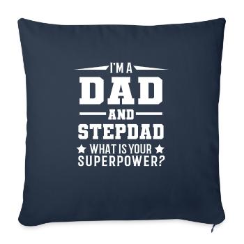 Père & beau-père Beau-père Cadeau De Père - Housse de coussin décorative 45 x 45 cm - bleu marine - Devant