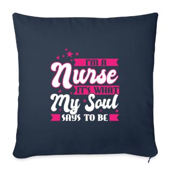 infirmière infirmière cadeau - Housse de coussin décorative 45 x 45 cm - bleu marine - Devant