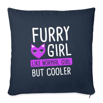 Furry Girls Anime Cosplay Girl Gift - Sofa pillowcase 17,3'' x 17,3'' (45 x 45 cm) - navy - Front