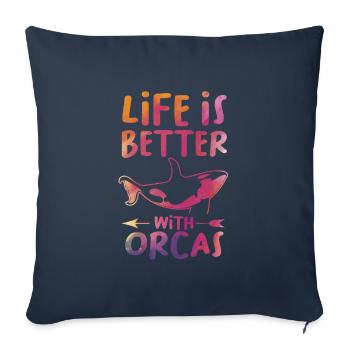 Orca Orca Gift - Sofa pillowcase 17,3'' x 17,3'' (45 x 45 cm) - navy - Front