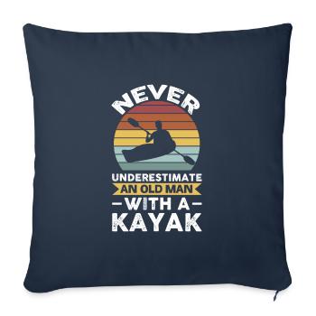 Kayaking Old Man Kayak Old Man Gift - Sofa pillowcase 17,3'' x 17,3'' (45 x 45 cm) - navy - Front