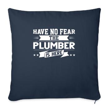 Plombier plombier cadeau de travail - Housse de coussin décorative 45 x 45 cm - bleu marine - Devant