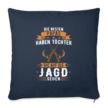Chasse Père Fille Chasse Cadeau de chasse - Housse de coussin décorative 45 x 45 cm - bleu marine - Devant