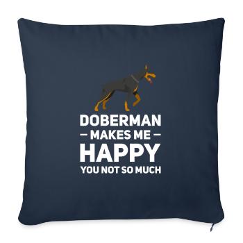 Doberman Doberman Cadeau - Housse de coussin décorative 45 x 45 cm - bleu marine - Devant