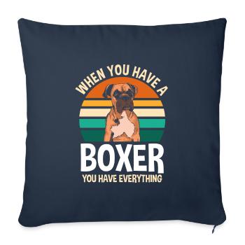Boxer Boxer Cadeau - Housse de coussin décorative 45 x 45 cm - bleu marine - Devant