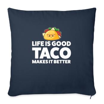 Tacos Taco Gift - Sofa pillowcase 17,3'' x 17,3'' (45 x 45 cm) - navy - Front