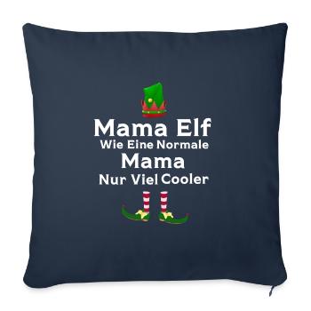 Mutter Elfe Mama Elf Geschenk - Sofakissenbezug 45 x 45 cm - Navy - Vorne