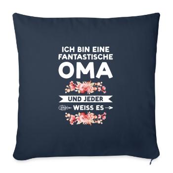Oma Großmutter Großmütter Geschenk - Sofakissenbezug 45 x 45 cm - Navy - Vorne