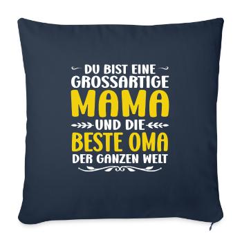 Mama & Oma Familie Mutter Geschenk - Sofakissenbezug 45 x 45 cm - Navy - Vorne
