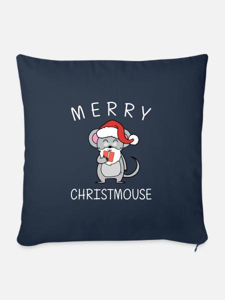 Merry Christmouse Geschenk - Sofakissenbezug 45 x 45 cm - Navy