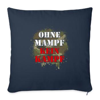 ohne Mampf kein Kampf Ohne Essen keine Leistung - Sofakissenbezug 45 x 45 cm - Navy - Vorne