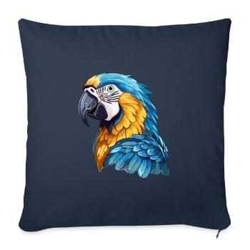 Blue and gold macaw - Sofa pillowcase 17,3'' x 17,3'' (45 x 45 cm) - navy - Front