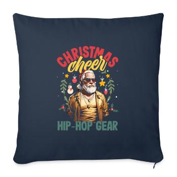 Joie de Noël, équipement hip-hop DJ Xmas Hip Hop - Housse de coussin décorative 45 x 45 cm - bleu marine - Devant