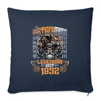 HOMME barbu Viking anniversaire légendaire depuis - Housse de coussin décorative 45 x 45 cm - bleu marine - Devant
