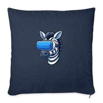 Cool Zebra VR Gamer - Housse de coussin décorative 45 x 45 cm - bleu marine - Devant