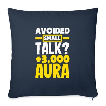 Évité les bavardages ? +3000 aura - Housse de coussin décorative 45 x 45 cm - bleu marine - Devant
