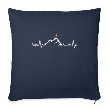 Trail Running Heartbeat - Housse de coussin décorative 45 x 45 cm - bleu marine - Devant