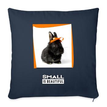 Petit animal mignon. Petit c’est beau. - Housse de coussin décorative 45 x 45 cm - bleu marine - Devant