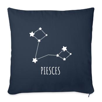 signe astrologique poisson - Housse de coussin décorative 45 x 45 cm - bleu marine - Devant