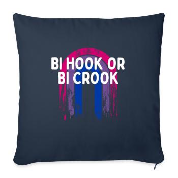 Bi Hook or Bi Crook Bisexual LGBTQ Bi Pride LGBT - Sofa pillowcase 17,3'' x 17,3'' (45 x 45 cm) - navy - Front