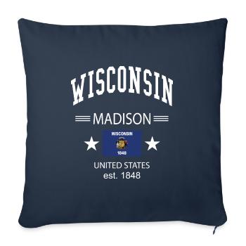 Wisconsin - Sofa pillowcase 17,3'' x 17,3'' (45 x 45 cm) - navy - Front