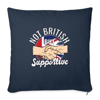 Pas britannique mais favorable à la Grande-Bretagne - Housse de coussin décorative 45 x 45 cm - bleu marine - Devant
