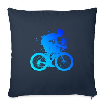 Cycliste de route Vélo de route Vélo de route Vélo de route - Housse de coussin décorative 45 x 45 cm - bleu marine - Devant