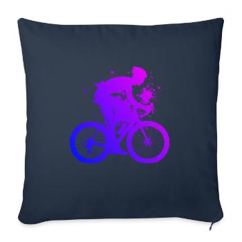 Cycliste de route Vélo de route Vélo de route Vélo de route - Housse de coussin décorative 45 x 45 cm - bleu marine - Devant