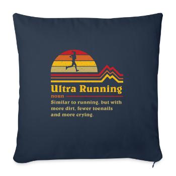 Coureur de trail ultra ultra-course de définition drôle - Housse de coussin décorative 45 x 45 cm - bleu marine - Devant
