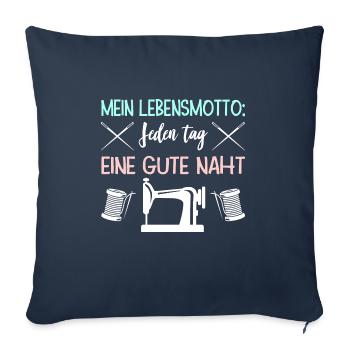 Mein Lebensmotto: Jeden tag Eine Gute Naht - Sofakissenbezug 45 x 45 cm - Navy - Vorne