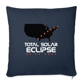 Total Solar Eclipse Map Path of Totality Lover - Sofa pillowcase 17,3'' x 17,3'' (45 x 45 cm) - navy - Front