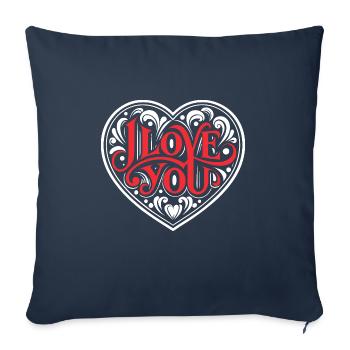 I love You - Valentine' Day - Love - Gift - Sofa pillowcase 17,3'' x 17,3'' (45 x 45 cm) - navy - Front