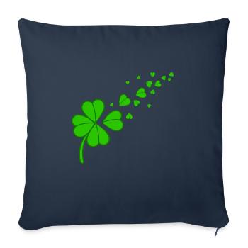 Shamrock Dandelion 4 Leaf Clover Heart St Patricks - Sofakissenbezug 45 x 45 cm - Navy - Vorne