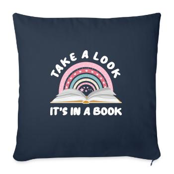 Books Book Reading Reading Bookworm Bookworm Bookaholic - Sofa pillowcase 17,3'' x 17,3'' (45 x 45 cm) - navy - Front