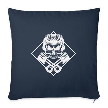 Rocker - Skull - Art Design - Biker - Sofakissenbezug 45 x 45 cm - Navy - Vorne