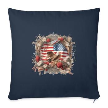 Common Eagle America America Flag Usa - Sofa pillowcase 17,3'' x 17,3'' (45 x 45 cm) - navy - Front
