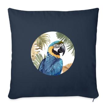 Blue and gold macaw - Sofa pillowcase 17,3'' x 17,3'' (45 x 45 cm) - navy - Front