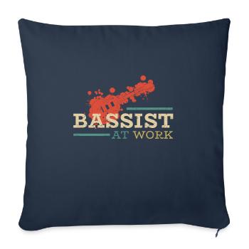 Bassist at Work - Gift for bassist - Sofa pillowcase 17,3'' x 17,3'' (45 x 45 cm) - navy - Front