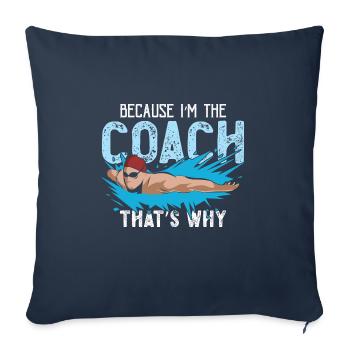Schwimm-Training Design für einen Schwimm-Trainer - Housse de coussin décorative 45 x 45 cm - bleu marine - Devant