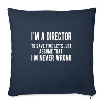 Proud Director Appreciation Director Gift - Sofa pillowcase 17,3'' x 17,3'' (45 x 45 cm) - navy - Front